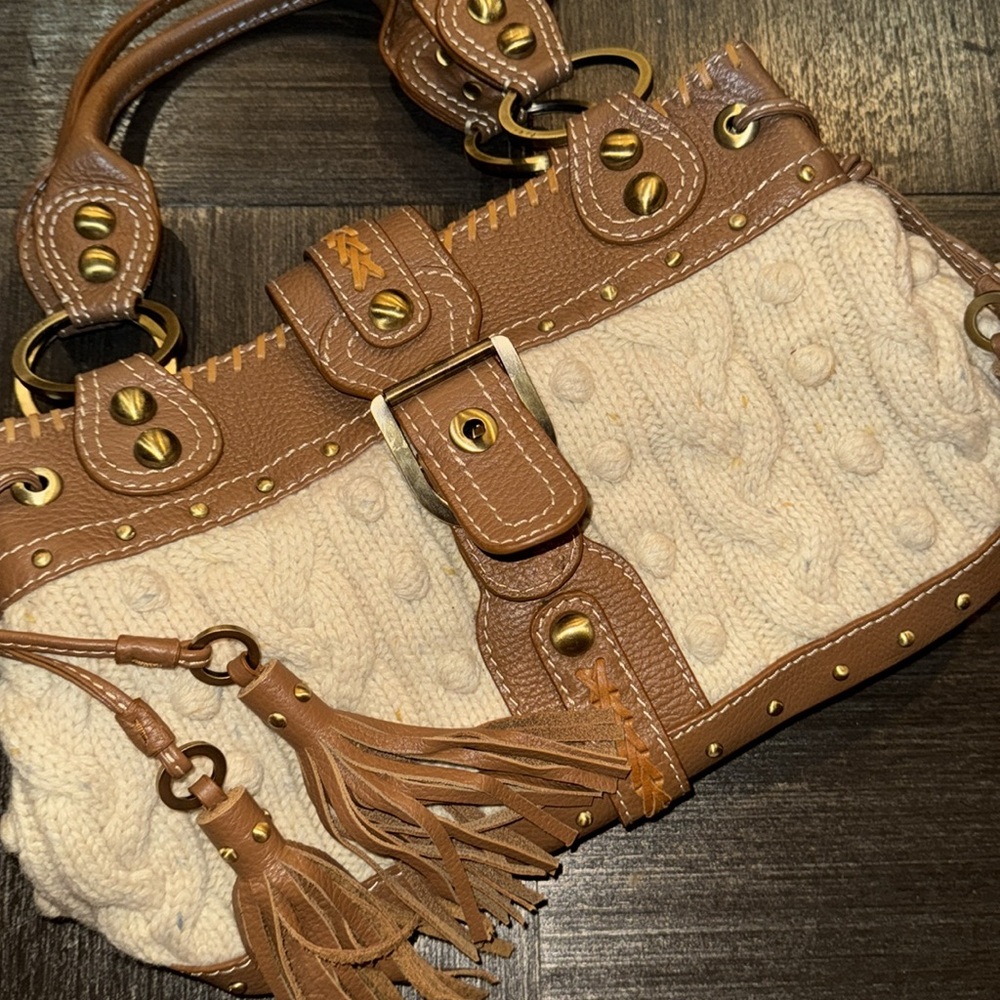 NWT Rafe leather knit purse